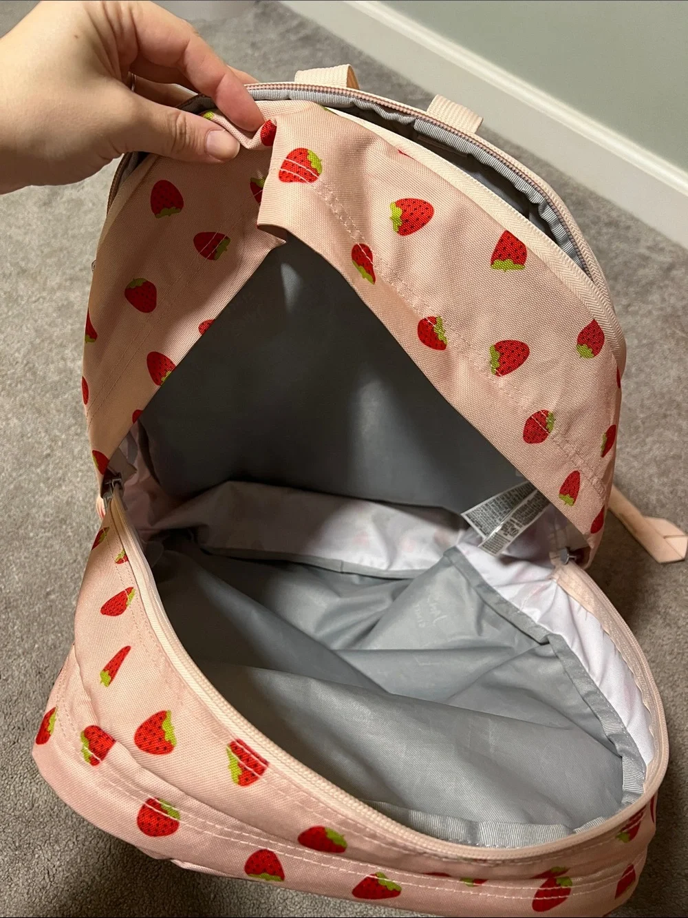 Jansport Pink Strawberry Print Backpack